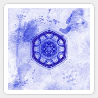 Blue wheel of fortune mandala Sticker